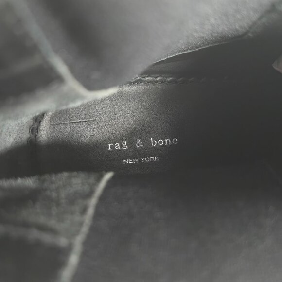 Rag & Bone Moto Boots Size 6.5 Black Suede Biker Block Heel Chelsea Ankle Bootie - Picture 12 of 12